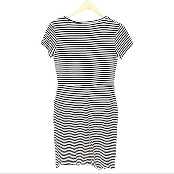 Anthropologie Dolan Left Coast Black & White Stripe Malta Tie Waist Dress,Size S - Picture 5 of 15